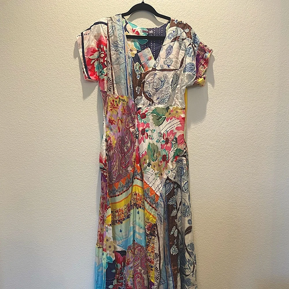 Johnny Was silk handkerchief maxi - SZ Small - Picture 1 of 5
